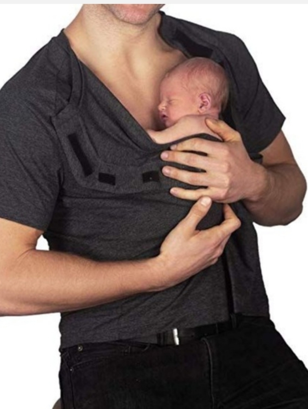 DADWARE BONDAROO KANGAROO SKIN TO SKIN TEE MEDIUM BABY BONDING T-SHIRT GRAY